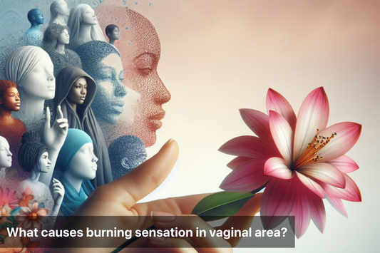 Woman's hand holding a flower, representing knowledge on burning sensation in vaginal area.