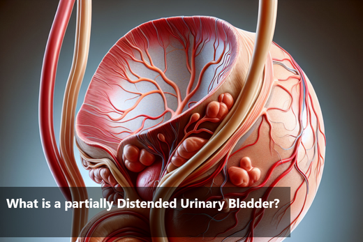 What is a partially distended urinary bladder?