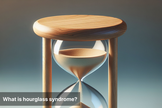 An hourglass symbolizing hourglass syndrome and its impact