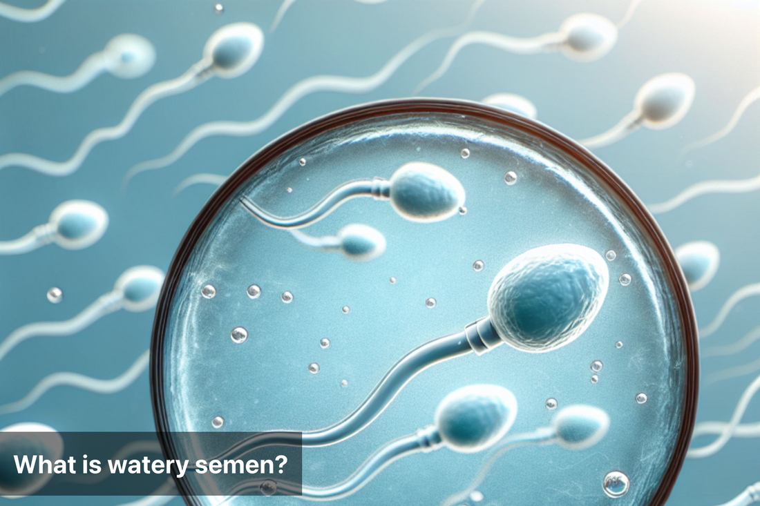 Magnified view of sperm cells in watery semen