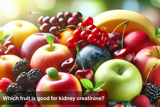 A colorful assortment of fruits beneficial for kidney creatinine health.