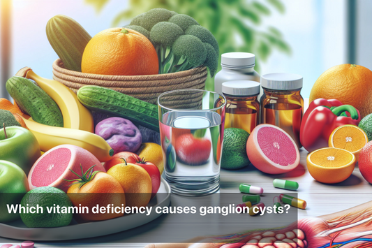 A variety of fruits, vegetables, and vitamins related to ganglion cyst vitamin deficiency.